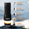 Espressor portabil manual OGT®, 8 bar, 70 ml, Cafea macinata, Presiune creata manual la buton, Nu incalzeste apa, 175 x 70 x 60 mm, Negru