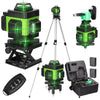 Nivela Laser 4D cu 16 Linii, Autonivelare, 2 Acumulatori, Lumina Verde, Trepied 150 cm, Telecomandă, Platformă Ridicare, Profesională