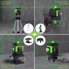 Nivela Laser 4D cu 16 Linii, Autonivelare, 2 Acumulatori, Lumina Verde, Trepied 150 cm, Telecomandă, Platformă Ridicare, Profesională