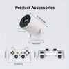 Videoproiector portabil, X10 Plus, 5000 lumeni, 4K Ultra HD, WiFi, Bluetooth 5.0, difuzor integrat, telecomanda, 10.000 jocuri incluse, Rotatie 180 grade, alb