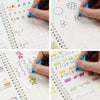 Set cu 4 caiete de lucru si stilou magic pentru scris si desenat Sank Magic, rechizite scolare, multicolor, 19 cm X 13 cm