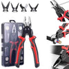 Set Cleste Multifunctional 5 in 1, Patent, Dezizolator, Sertizor, Taietor Cabluri, Foarfeca, Maner Ergonomic, Otel Durabil, Negru/Rosu