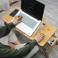 Masa pliabila din Lemn Bambus pentru laptop cu design Ergonomic